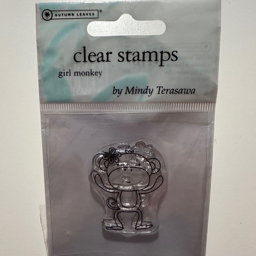 Girl Monkey Clear Cling Stamp